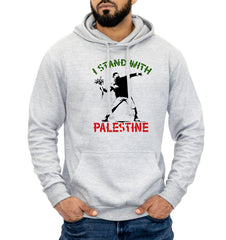 I Stand With Palestine Graphic Hoodie for Men, Save Palestine Gaza Jumper, Palestinian Supporter Gifts, Human Rights Activist Unisex Hoodie