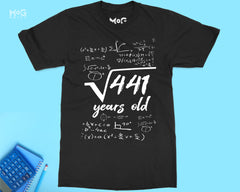 21st Birthday T-shirt Funny Math Square Root 441 21 Years Old Bday Tee