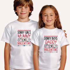 Funny Valentineâ€™s Day T-shirt Mum Dad Is My Valentine Shirt Gift for Kids Adults Tee