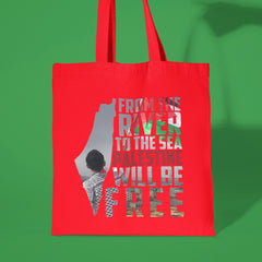 From the River to the Sea Palestine Will Be Free Canvas Tote Bag, Palestinian Rights Bag, Free Palestine Supporter Gifts, Aesthetic Tote Bag