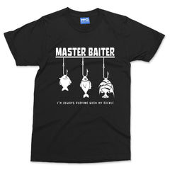 Master Baiter Fishing T-shirt Funny Fisherman Gift Fish Angler Angling Catch Dad