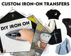 Custom Iron on FULL COLOR Vinyl Transfers, T-Shirt Printing Ready to Print Personalised Text Name Logo Photo Bulk Vinyl Transfer Any Colour