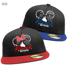 Disney Squad Mickey & Minnie Snapback Hat, Disneyland Hats, Disney World Paris Holiday Vacation Trip Adult Kids Size