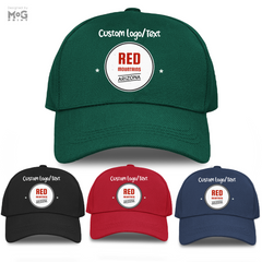 Custom Logo Baseball Cap Red Mountain Arizona Personalised Text Hat for Him Her