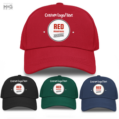 Custom Logo Baseball Cap Red Mountain Arizona Personalised Text Hat for Him Her