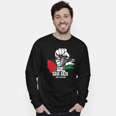 Save Gaza Save Palestine Sweatshirt Palestinian Support Flag Jumper for Him Her