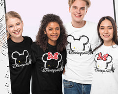 Disneyland Mickey & Minnie Matching T-shirt for Men Women, Disneyworld Trip Matching Tops, Cartoon Disney Lover, Disneyland Holiday Vacation