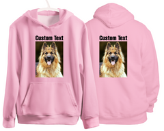 Custom Photo Hoodie Front Back Print Personalised Own Picture Text Hen Party Jumper