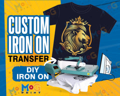 Heat Transfers Ready to Press - Custom Iron on Heat Press Transfer - Personalised Iron on T-shirt Garments - Iron-on Vinyl Logo Patch DTF Print