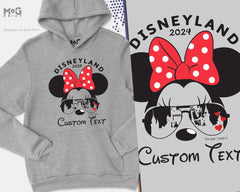 Personalised Disneyland Hoodie Mickey/Minnie Funhouse 2024 Mouse Ears Custom Matching Kids Florida Hooded Sweater America/Paris Gift Jumper