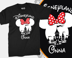 Disneyland Mickey Minnie Personalised Unisex T-shirt, Matching Family Shirt, Customised Top for Disney Lover, Birthday Gift for Him/Her