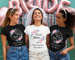 Personalised Hen Party T-shirt Custom Bride Hen Do Tee Bachelorette Party Gifts