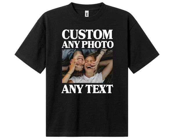 Personalised Retro Photo Oversized T-shirt Custom Portrait Unisex Tee