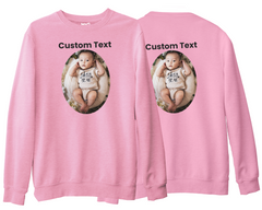 Custom Photo Sweatshirt Personalised Own Picture Text Hen Party Birthday Jumper