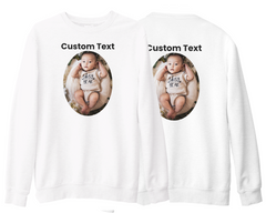 Custom Photo Sweatshirt Personalised Own Picture Text Hen Party Birthday Jumper