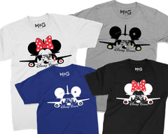 Disney Bound Mickey & Minnie Disneyland T-shirt, Matching Family Vacation Tees, Bounding Disneyworld Holiday T-shirts for Kids/Adults Tops
