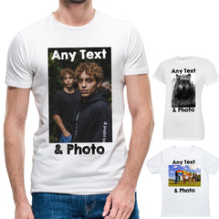 Personalised Photo T shirt Custom Print Logo, Any Picture & Text, Personalized Image A4 A3 Print Your Photo t-shirt, Birthday Gift Tshirt