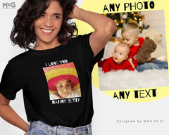 Personalised Photo T shirt Front & Back Print, Any Picture Image Personalized Text tshirt, Custom Design Shirt Birthday Hen Party Tee Top