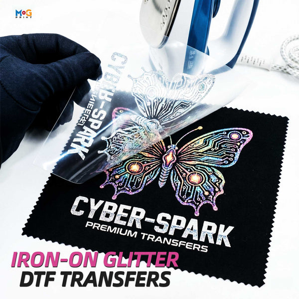 Personalised Glitter Iron On DTF Sparkling Cold Peel Heat Transfers