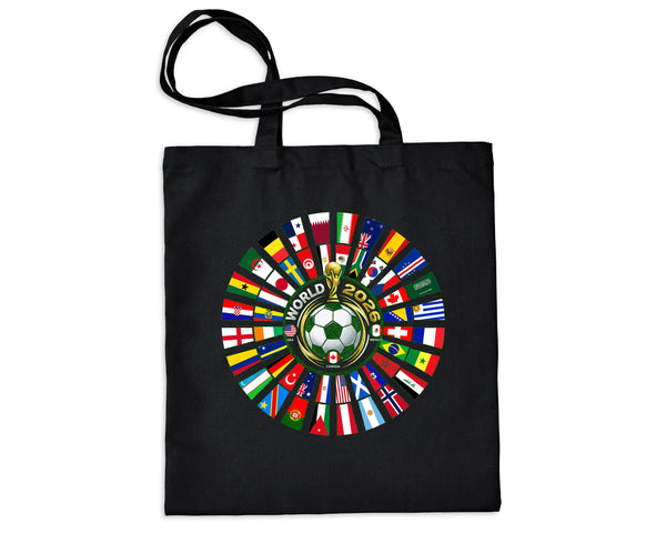 Football Cup Tote USA Canada Mexico Flags World Soccer Fan Canvas Bag
