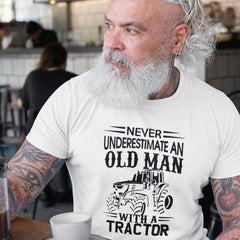 Tractor T-Shirt, Never Underestimate An Old Man, Birthday Gift Farmer Funny Dad Tractor shirt, Fathers Day Gift, Shirt for him Men's
