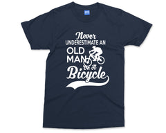 Cyclist lovers T-shirt Never Underestimate an Old Man Cycling, Cyclist Daddy Grandad Grandpa British Cycling Tour Gift Birthday
