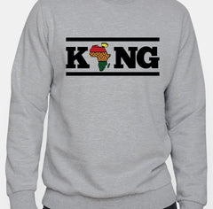 Africa Black King Pride African Colors Jumper Traditional Ethnic Pattern Black History Power Africa Map Sweater Sweatshirt
