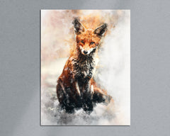 Watercolour Fox Poster Portrait Styled Large Wall Art Poster Perfect Gift Home Decor, Premium Quality, Animal Poster Print From A4 - A0