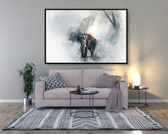 Elephant Watercolour Poster Styled Large Wall Art Effect Perfect Gift Home Decor, Premium Quality Paper, Animal Poster Print from A4 - A0