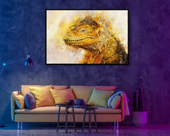 Watercolour Dragon Lizard Poster Portrait Styled Large Wall Art Poster Perfect Gift Home Decor, Premium Quality Animal Poster Print A4 - A0