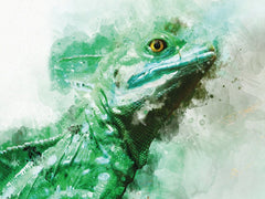 Chinese Water Dragon Lizard Portrait Styled Watercolor Art Poster Perfect Gift Home Decor, Premium Quality, Animal Poster Print A4 - A0