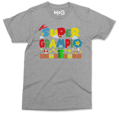 Super Grampio T-shirt, Funny Mushroom Kingdom Retro Game Bowser Graphic Top, Cute Father's Day Gift For Grandpa Granddad Dad