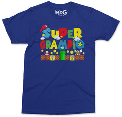 Super Grampio T-shirt, Funny Mushroom Kingdom Retro Game Bowser Graphic Top, Cute Father's Day Gift For Grandpa Granddad Dad