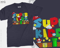 Super Daddio Kiddo Matching T-shirt Set Father Son Daughter Kids Dad Super Kiddo Children Gift Retro Game Gift Gaming Gamer Funny Kids Dads