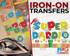Super Daddio Iron on Transfer, Gaming DIY Heat Patch for T-shirt, Father's Day Gift Daddy Gamer Lover Dad Granddad Present Patch for Garments