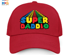 Super Daddio Unisex Adult Cap, New Dad Baseball Hat, Gamer Dad Announcement Father's Day Gift, Family Gaming 100% Cotton Twill Cap