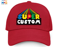 Customised Super Baseball Cap, Retro Costume Cosplay Unisex Adult Cap, Custom Text Party Gamer Cap, Personalised Name Text Trendy Cap