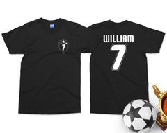 Football Personalised T-shirt Custom Football Shirt with YOUR NAME & NUMBER, Mens Coach Kit, Kids Sports Soccer team