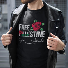 Free Palestine Peaceful Protest T-shirt, Stop War Stand With Palestinians Human Rights Graphic Rose Tee For Men Women, Save Palestine Top