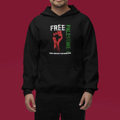 Free Palestine End Israeli Occupation Clenched Fist Graphic Unity Solidarity Hoodie,  Stand With Palestinians Gift Hoodie For Activist
