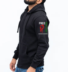 Free Palestine End Israel Occupation Palestinian Support Zip Hoodie, Stand Against Oppression Fist Political Activist Gift Hoodie For Men