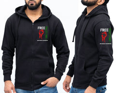 Free Palestine End Israel Occupation Palestinian Support Zip Hoodie, Stand Against Oppression Fist Political Activist Gift Hoodie For Men