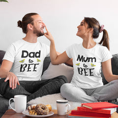Dad & Mum to bee T-shirt New Child Daddy Pregnant Mummy Gift Pregnancy Announcement New-born Mum Dad Gift Tee Top