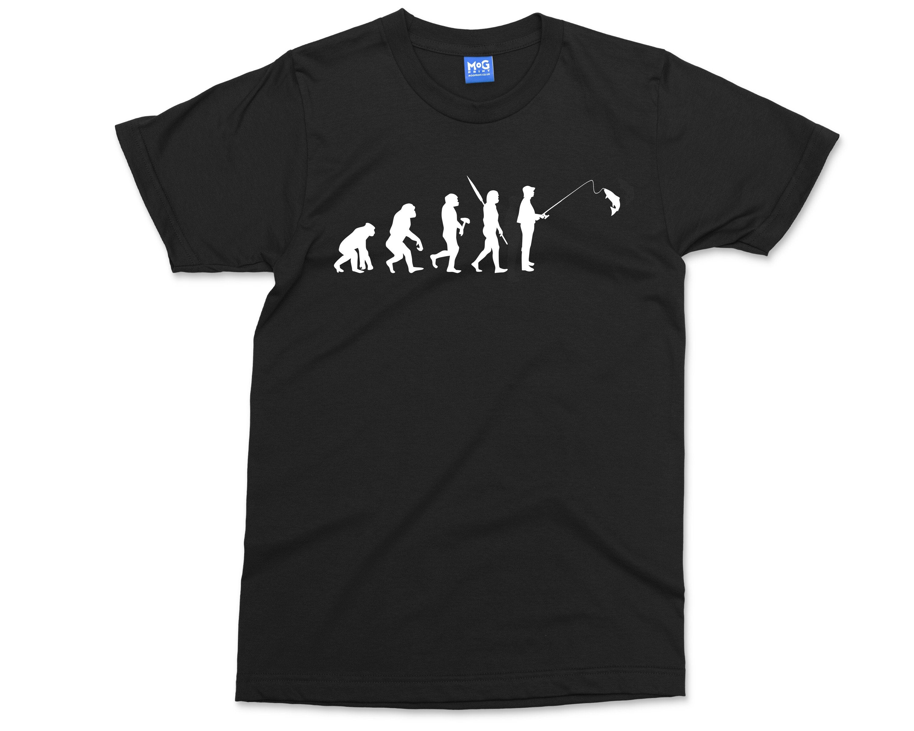 Fishing Evolution T Shirt, Fisherman Gift, Fisherman Shirt, Fishing Gifts For Men, Fathers Day Gift, Shirt For Dad, Gift For Dad Men - S / Black