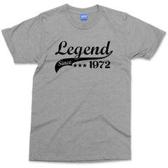 1972 Legend Custom Year T-shirt Personalised Date 50th Birthday Grandad and Father Retired Funny Uncle Gift for him her
