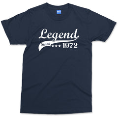 1972 Legend Custom Year T-shirt Personalised Date 50th Birthday Grandad and Father Retired Funny Uncle Gift for him her