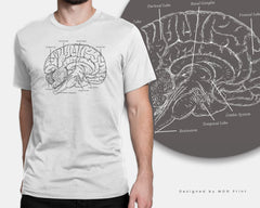 Anatomical Brain Anatomy T-Shirt Biology Neuroanatomy Medical Brain Science Gift, Tshirt for Doctor Biologist Present, Unisex Top