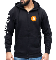 Bitcoin zip hoodie, btc cryptocurrency gift, gift for traders - investors, crypto gifts, bull market hodl, unisex jumper size s - 2xl