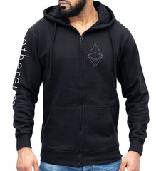Ethereum zip hoodie, eth crypto coin, cryptocurrency gifts, ethereum hodl, defi technology, gift for coders - traders - investor unisex