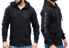 Ethereum zip hoodie, eth crypto coin, cryptocurrency gifts, ethereum hodl, defi technology, gift for coders - traders - investor unisex